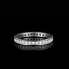 Women's Moissanite Eternity Ring In S925 Silver: Geometric Pave Design