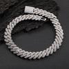 Men's Hip Hop 20mm Three-Row Zircon Rhombus Cuban Chain Full Diamond Necklace
