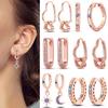 925 Sterling Silver Earrings Rose Gold Color Hoop Earrings U Shape Heart for Women Girls Party Birthday Fine Jewelry Gifts