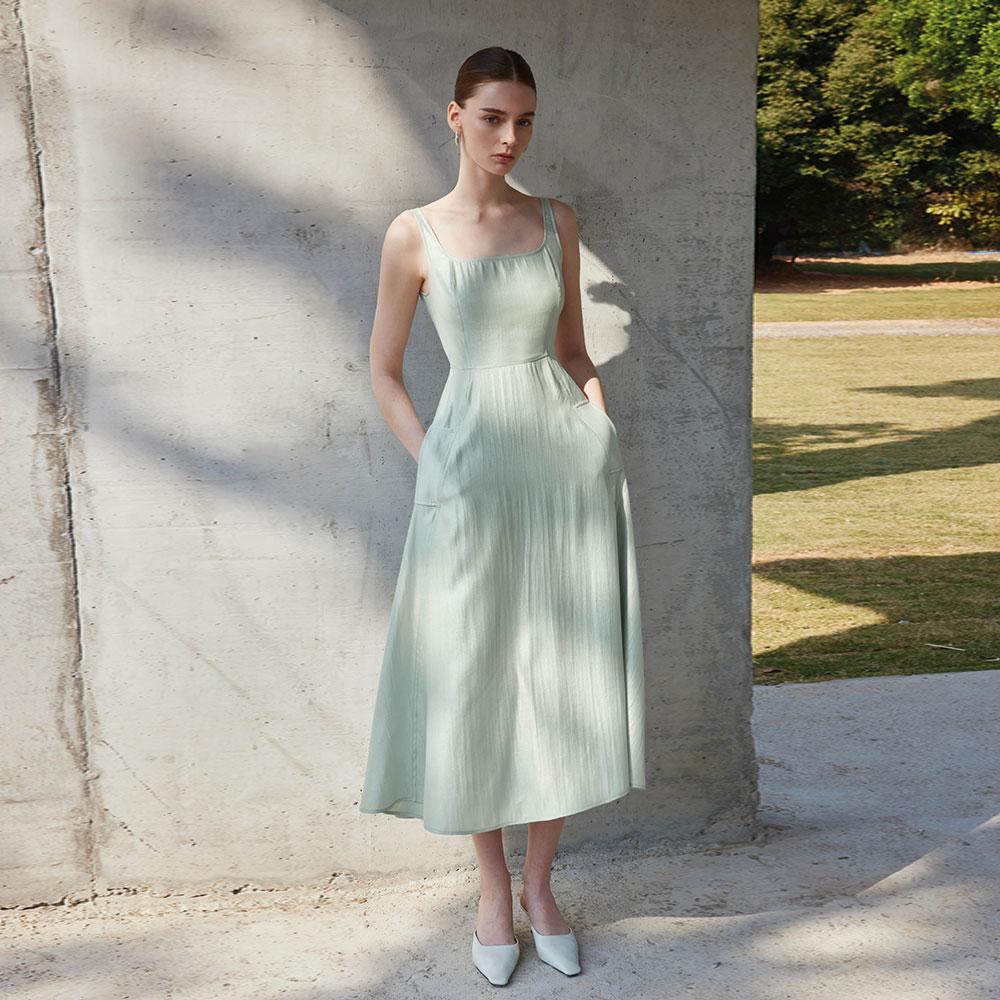 Waiwaiaiem Yy_Sleeveless Suspenders Midi Dress