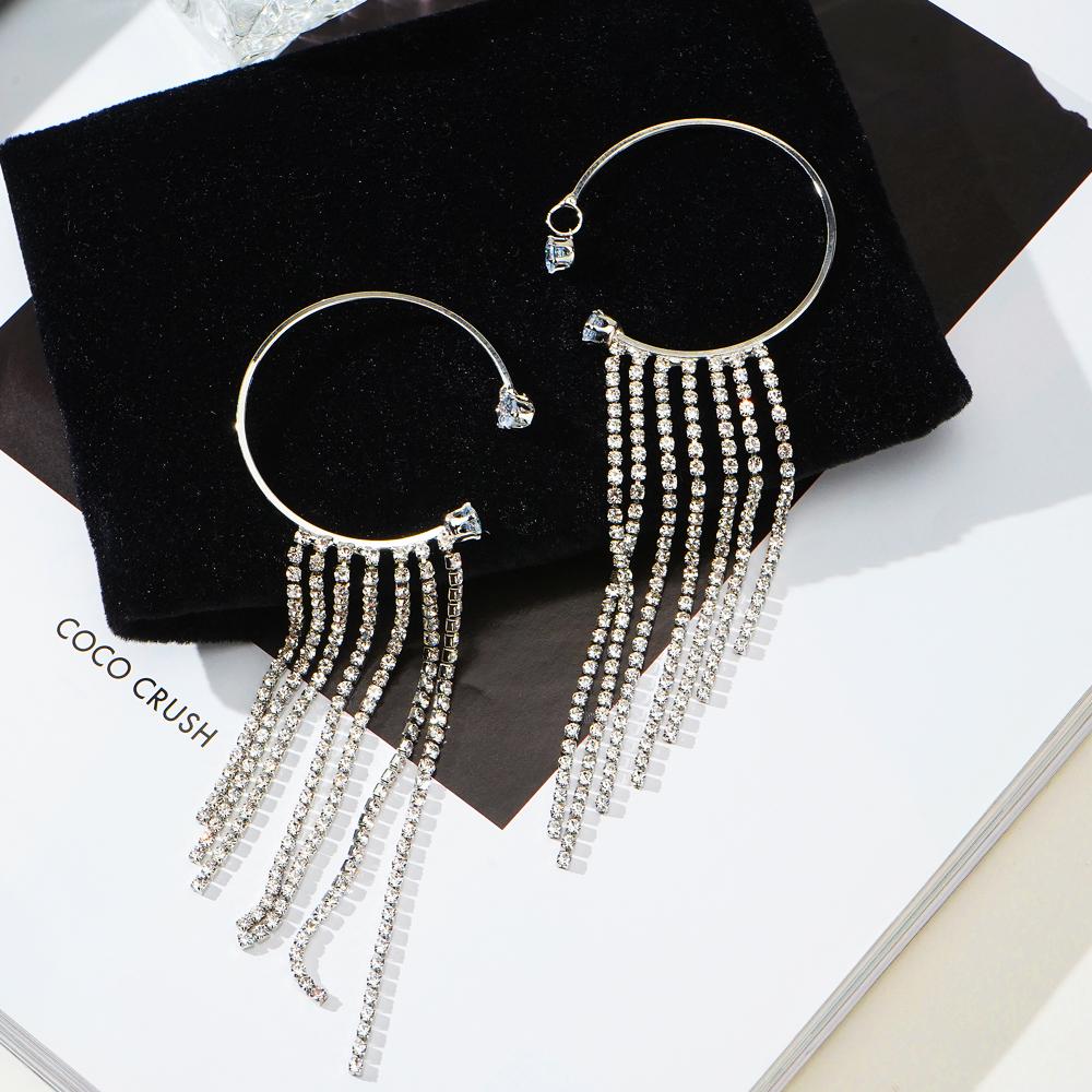 Flash Tassel Fashion Temperament Nightclub Earrings Jewelry Charm Party Elegant Earrings