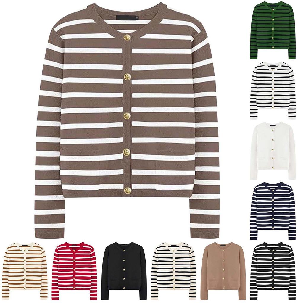 Women's Lightweight Open Front Long Sleeve Casual Button Down V-Neck Cardigan Sweater