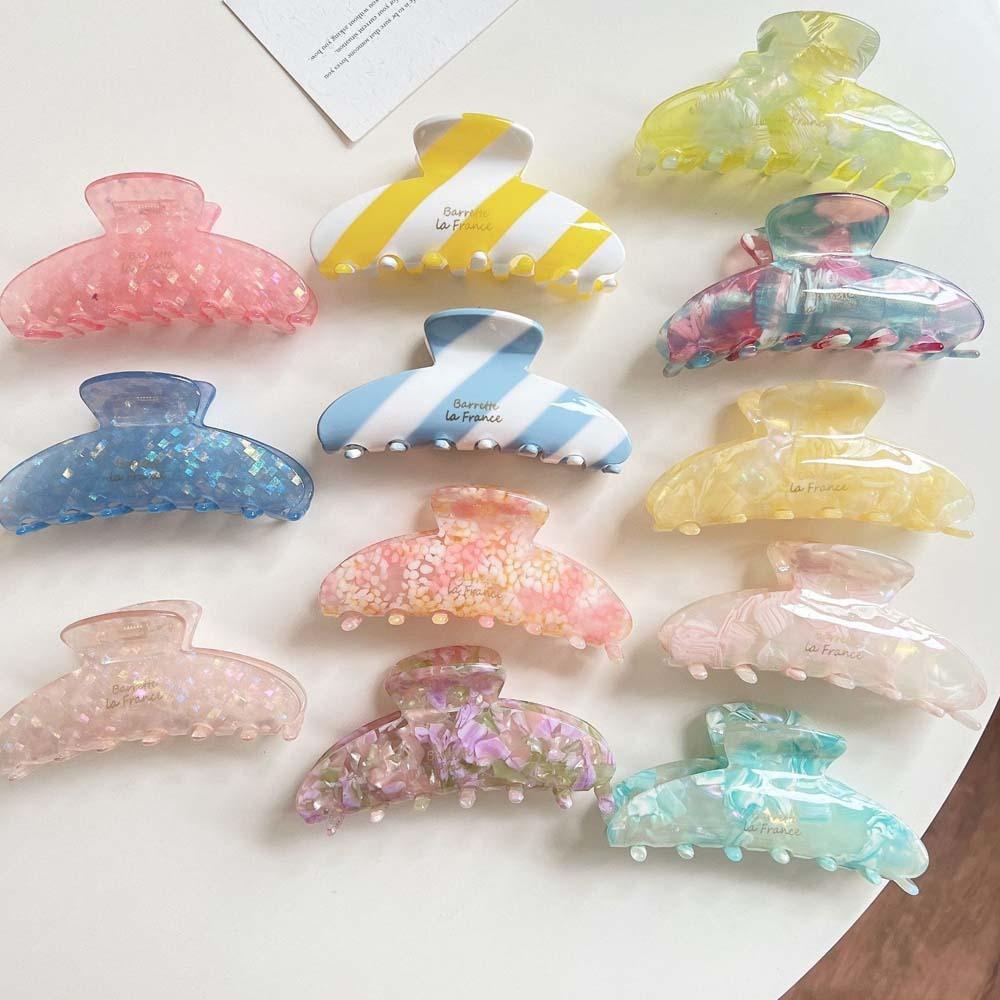 Korean Style Acetic Acid Hair Claw Acrylic Women Hair Accessories Gift Gradient Shark Clip  Daily