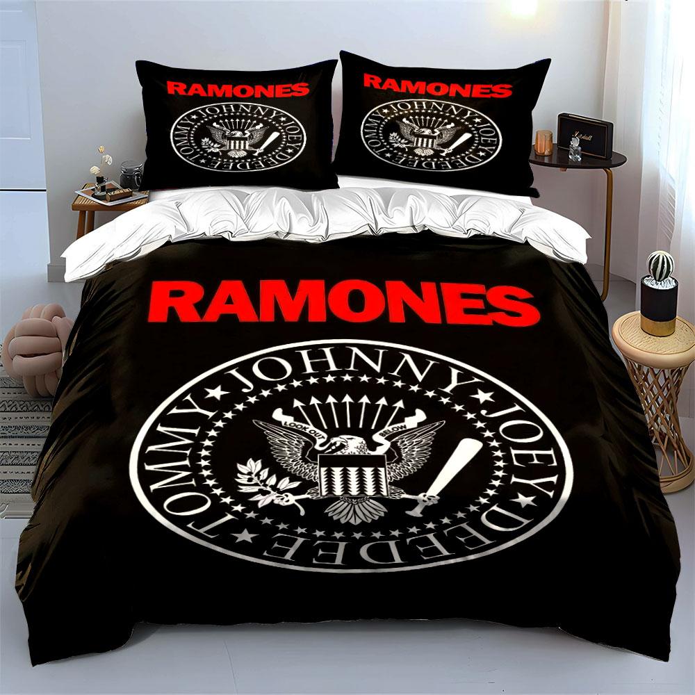 Ramones Logo Black Bedding Set Bedding Duvet Cover Set Duvet Cover Pillowcases (1 * Duvet Cover 2 * Pillowcases, without duvet insert)