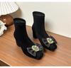 Damen Wildleder-Sockenstiefel mit hohen Absätzen im französischen Stil - Herbst/Winter-Kollektion 2025