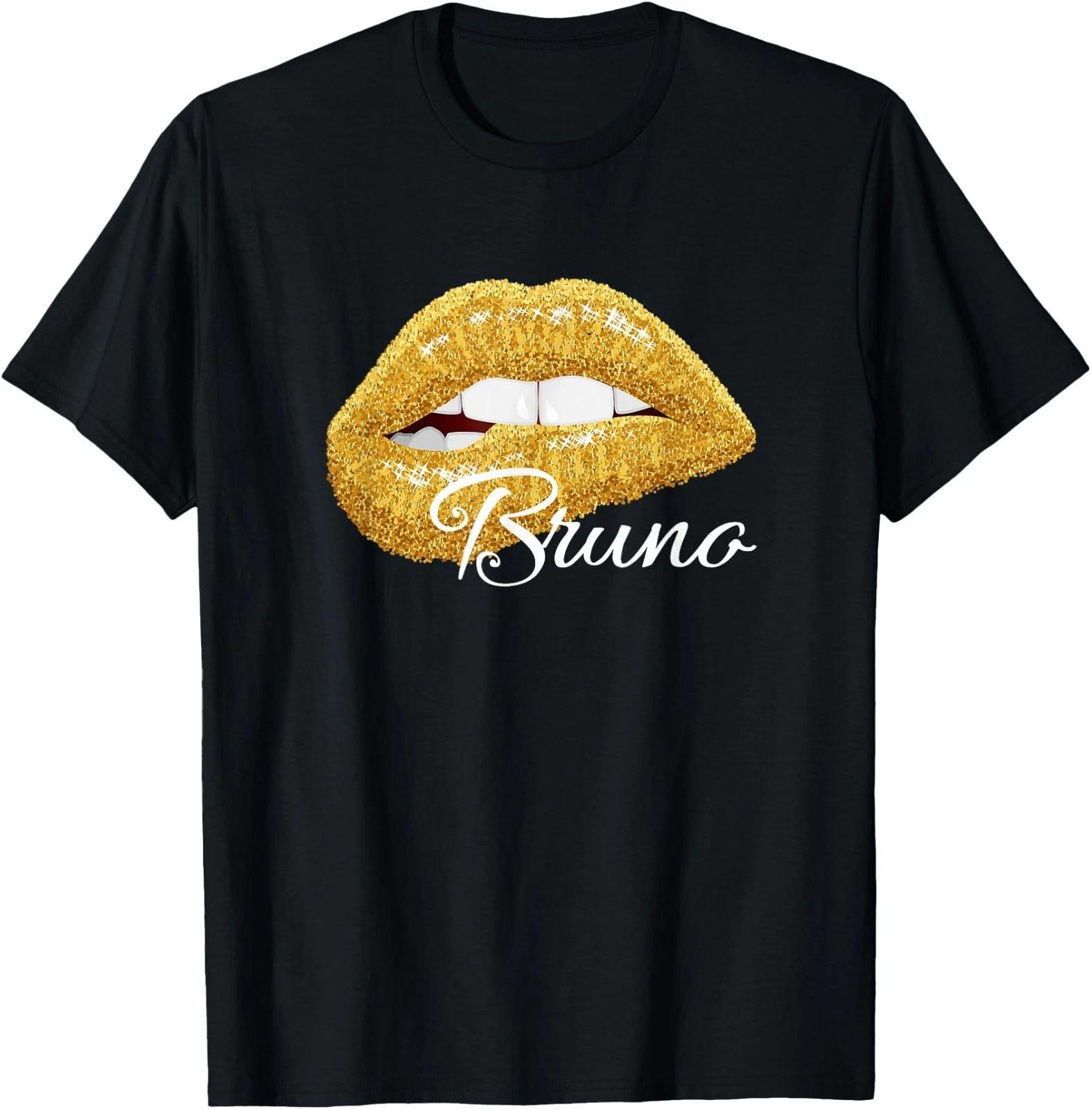 Cute Bruno Lover Golden Lips - Man Women T-Shirt 2XL