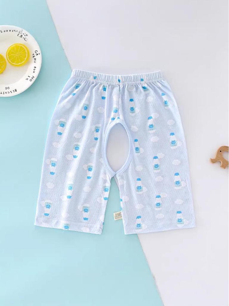 Baby Cotton Cartoon Open-Crotch Pants for Potty Training - Cool & Cute Summer Style for Infants & Toddlers