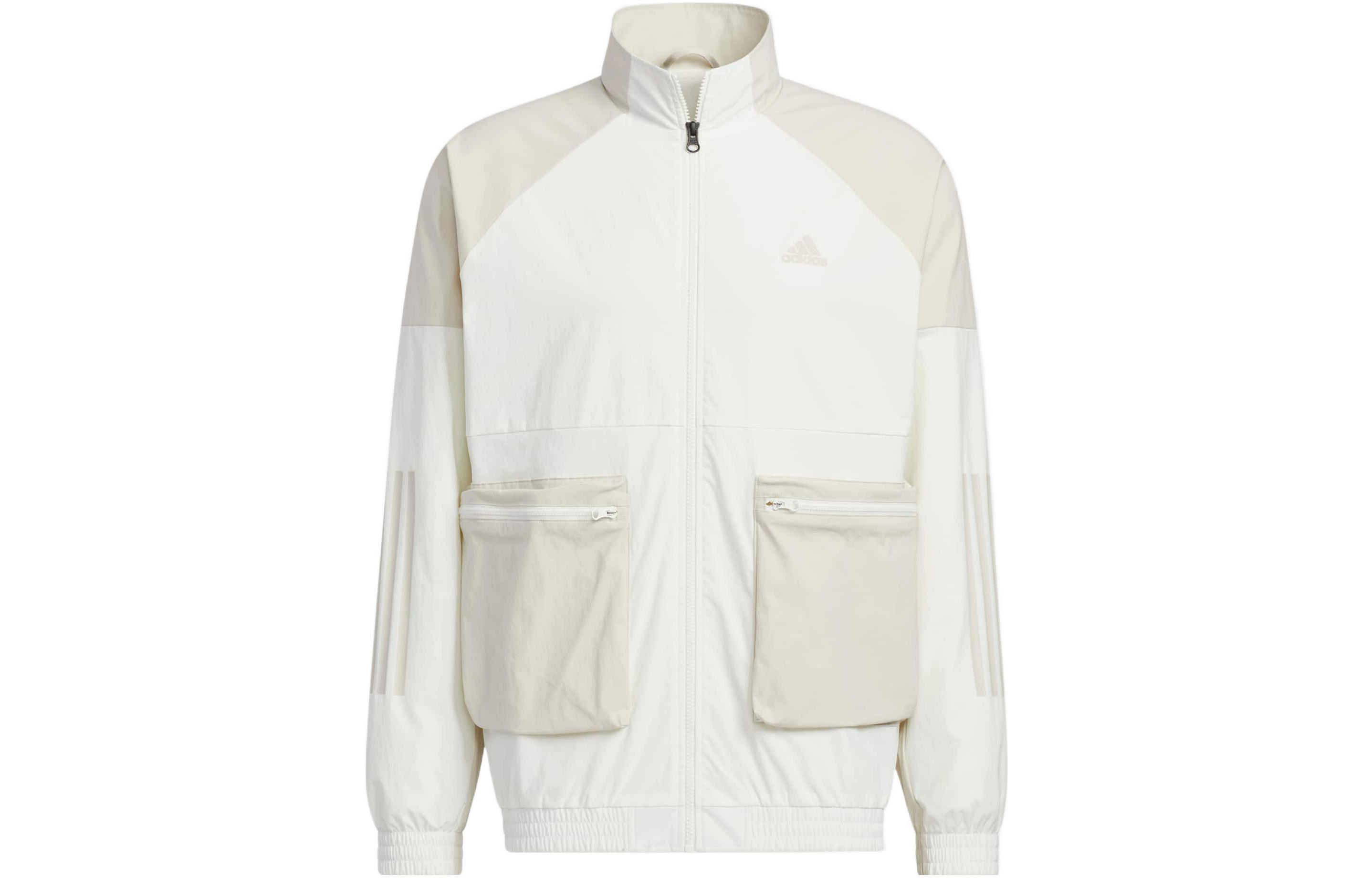 

Adidas Jackets Men s White Stand Collar Moderate Workwear HN9010 XL
