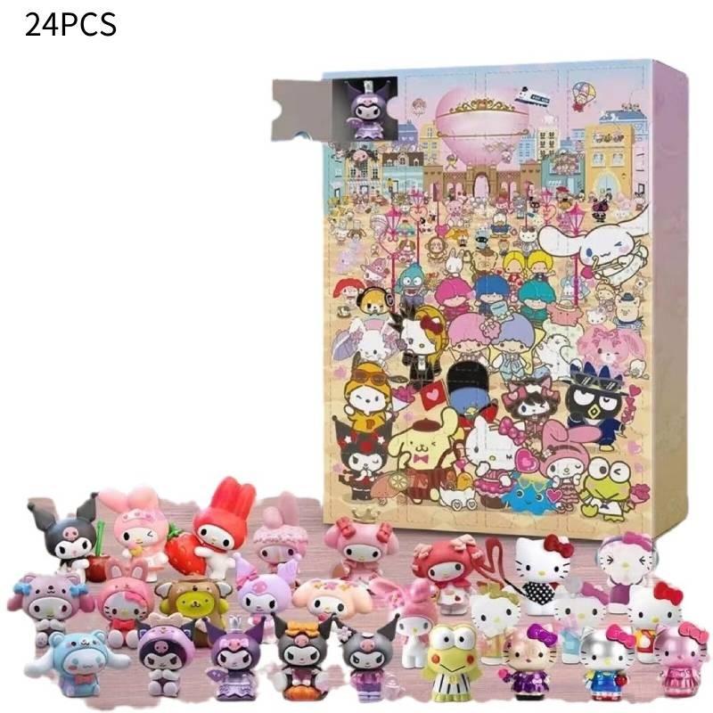 2024 New Arrival Sanrio Christmas Countdown Calendar Box Star Wars Yoda 24pcs Gift Set For Kids Sanrio,26cm/10.24in