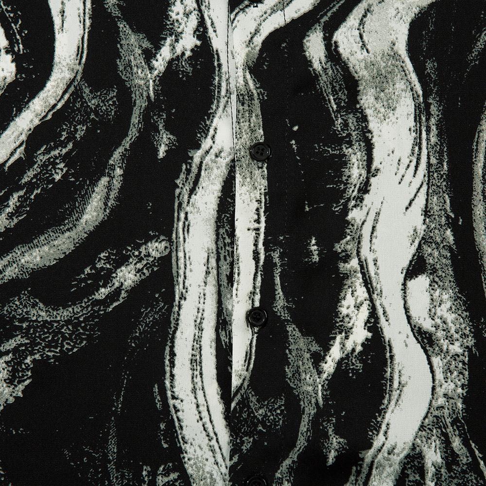 Tie Dyed Contrasting Color Design Short Sleeved Shirt for Men's Summer Niche Loose and Handsome High-end Lapel Cardigan Shirt