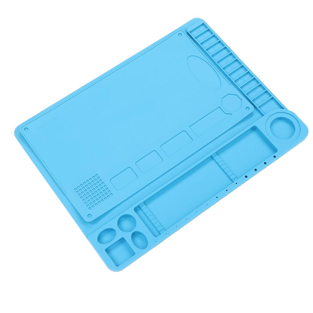 2Pcs Soldering Mat Silicone Repair Pad Heat Resistant with Scale for Electronics