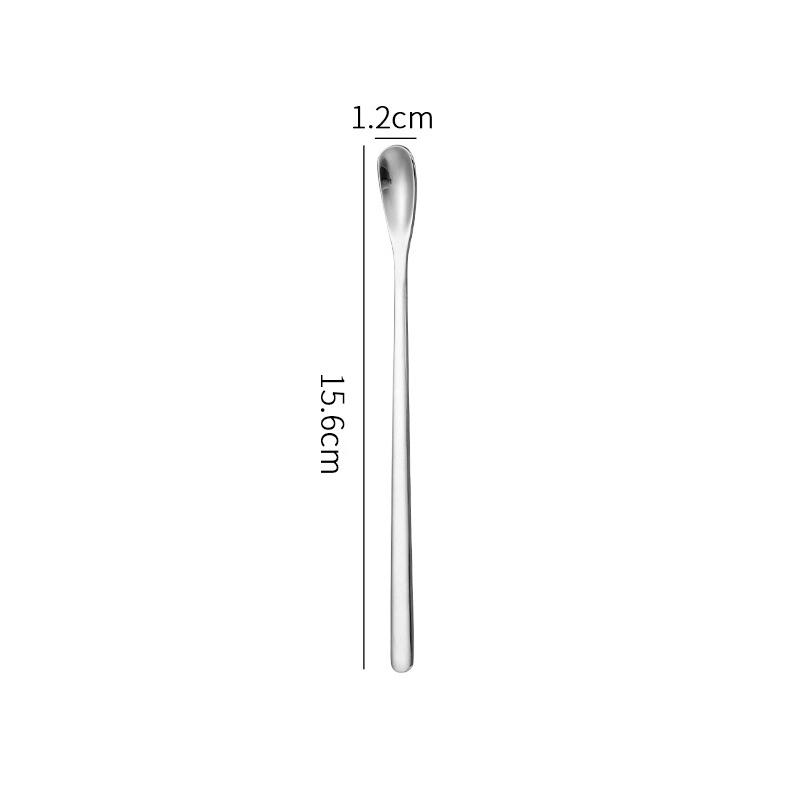 1Pc Stainless Steel Long Handle Stirring Spoon Coffee Tea Spoons Dessert Spoon Stirring Rod Tiny Spoon Kitchen Accessories