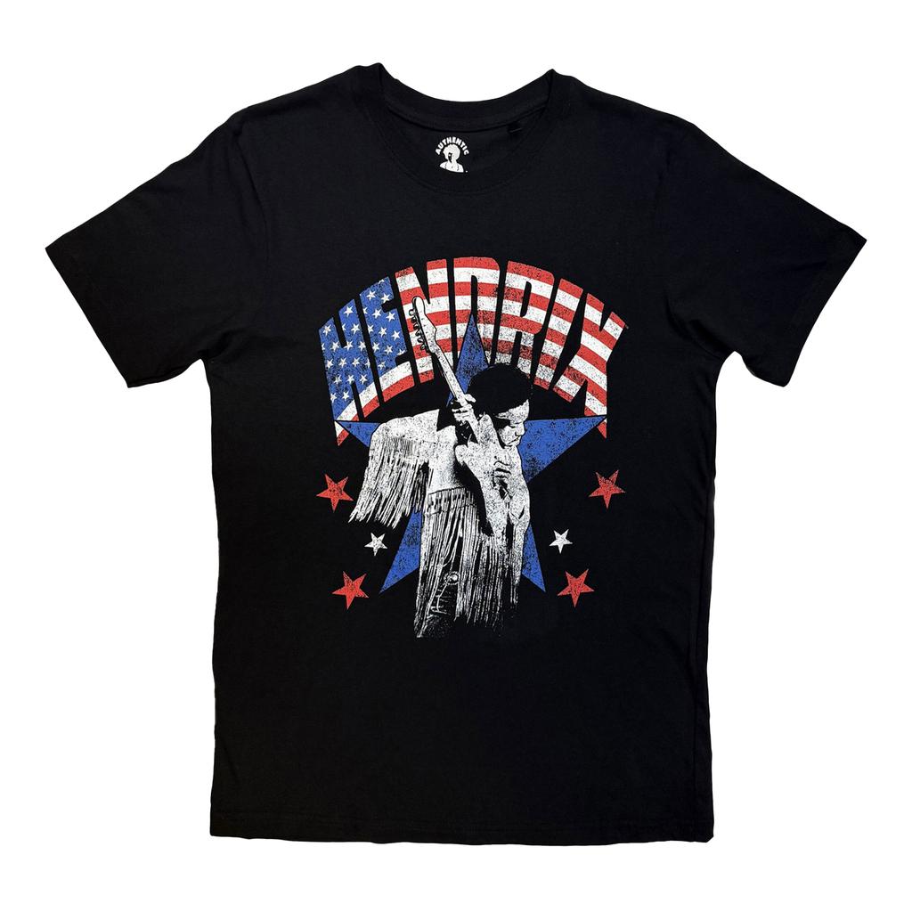 Jimi Hendrix Unisex Adult Flag T-Shirt