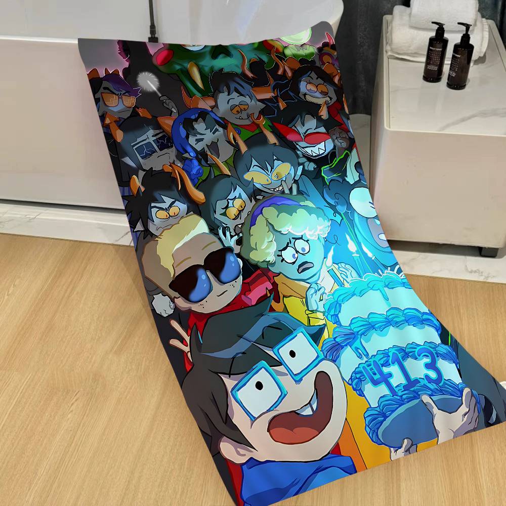 Anime H-Homestucks Microfiber Blanket Quick Drying Beach Towels Oversized Printing Super Absorbent Pool Towel Blanket