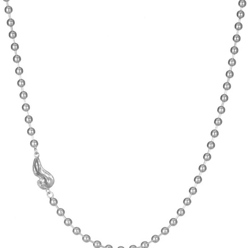 Invisible Collage BALL CHAIN MATIERE NECKLACE_SILVER