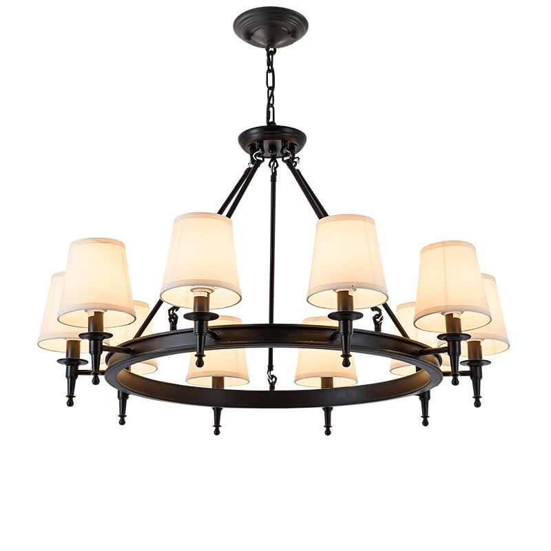 American Minimalist Retro Fabric Pendant Light for Living, Dining, and Bedroom