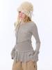 Korean Style 3D Decor Long Sleeve Top - Slimming, Solid Color, Versatile Tee for Autumn/Winter