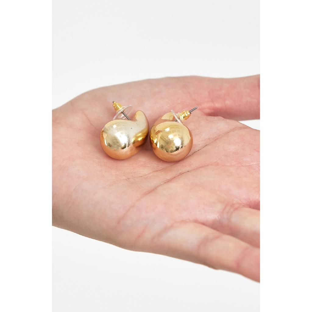 Goldene Bottega-Ohrringe für Damen in Tropfenform, italienisches Chubby-Modell