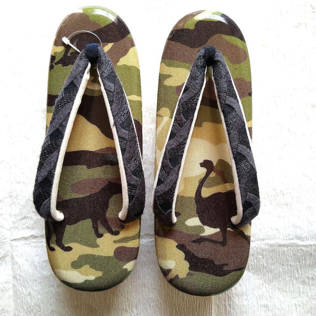 Used Kimono sandals camouflage pattern