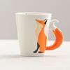 Handmade Ceramic Mug With 3D Fox Relief Design Cute Cartoon Coffee Cup Graduation Gift Office Use