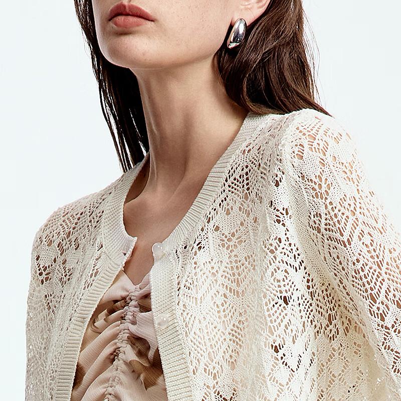 Langzi Women's Hollow Knit Cardigan