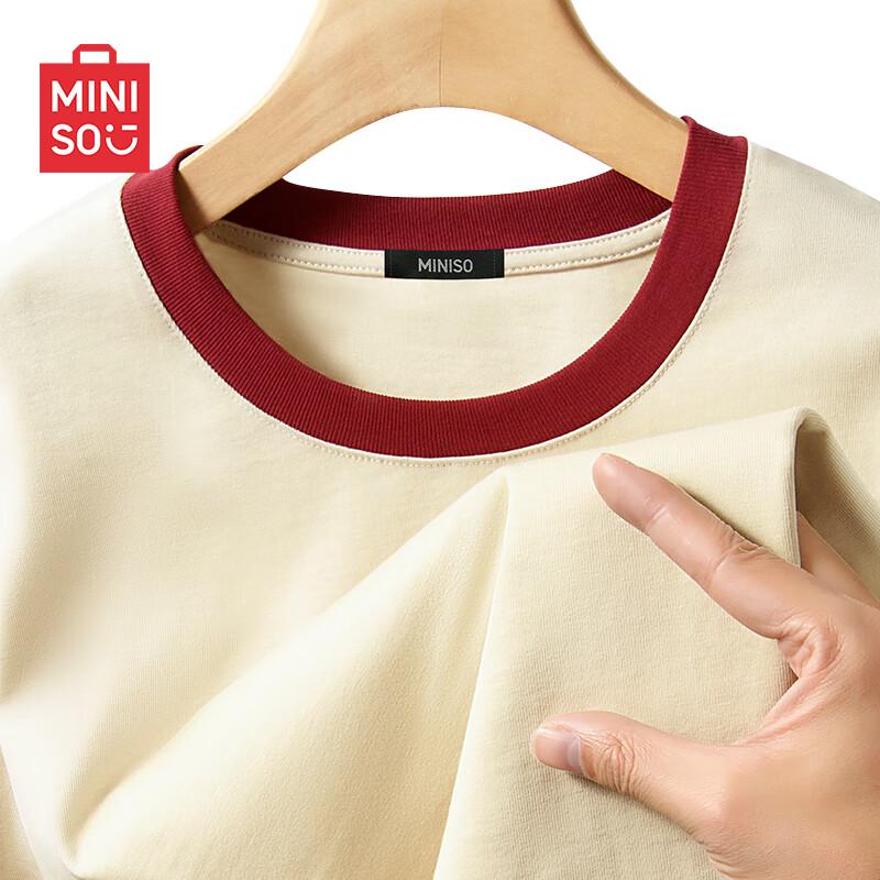 MINISO Men s American College Style Color-Block T-Shirt XL