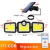 LED Solar Lights Outdoor 3 Head Motion Sensor 270 Wide Angle Illumination Super Bright Waterproof Remote Control Wall Lamp