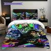 Junk Food Heroes Colorful Gathering Bedding 1 Duvet Cover 2 Pillowcase Without Core Christmas Birthday Gift Soft And Comfortable