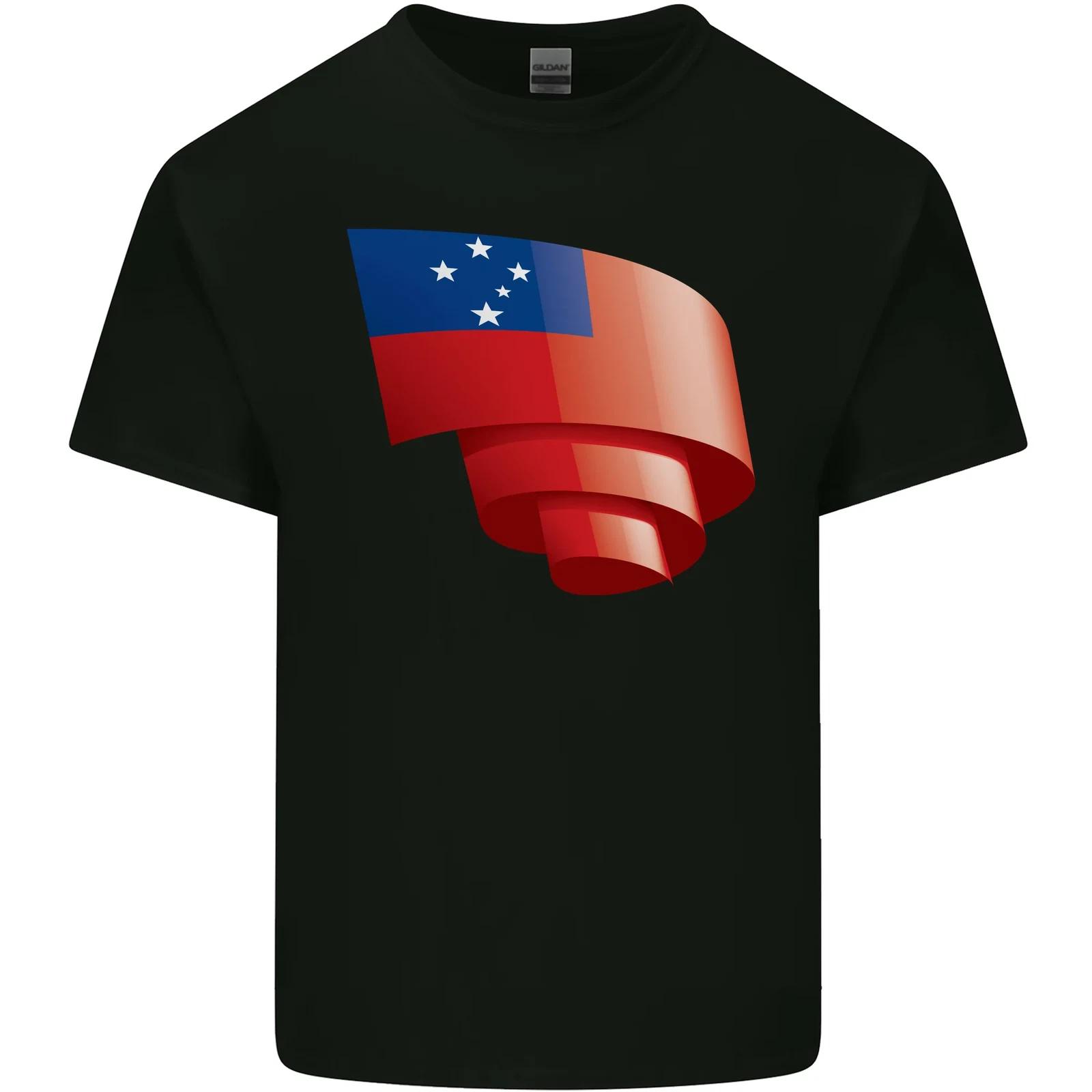 Curled Samoa Flag Samoan Day Football Kids T-Shirt Childrens M