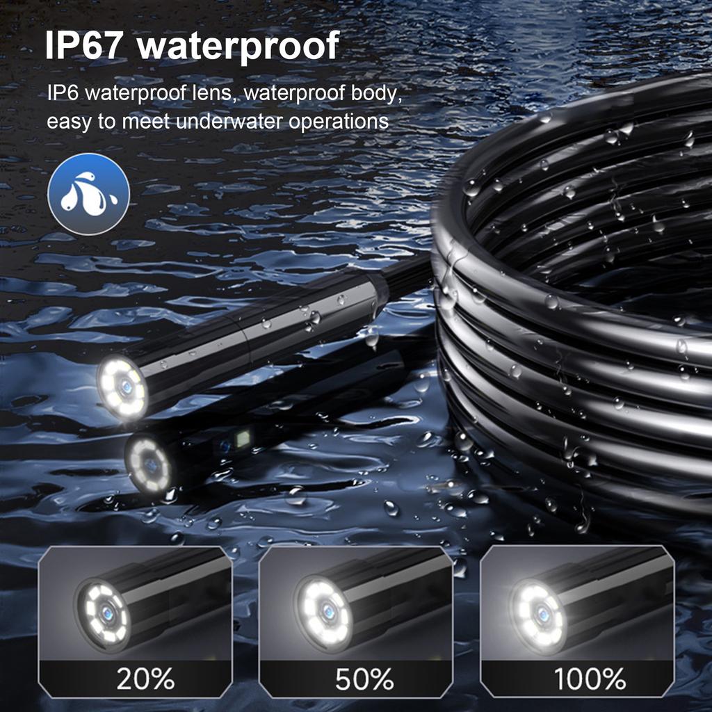 1080P Sewer Inspection Camera with 4.5 Inch IPS Screen Monitor Borescope Camera with LED Fill Light