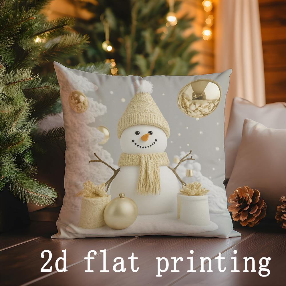 Home Decor Christmas-themed Cute Characters Pillow Covers Pattern Cushion Cover Suitable for Sofa Bedroom Car Pillow Cover