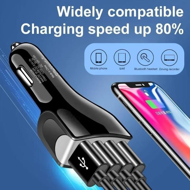Quick Charge 3.0 Car Charger 4 Ports Fast Charging Car Phone Charger Auto Accessories