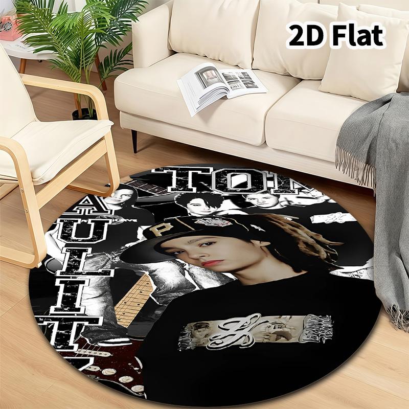 Tokio Hoteltom Kaulitz Round Area Rug Carpet Rug For Living Room Bedroom Sofa Playroom Decor Nonslip Floor Mat
