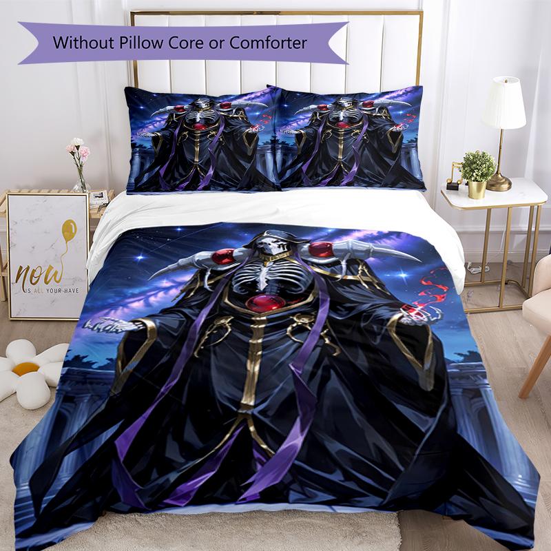 3pcs Overlord Bedding Set Duvet Cover Closure Includes 1 Duvet Cover & 2 Pillowcases, Soft and Comfortable for All Seasons.
