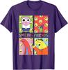 Smiling Friends Pop Art Character Grid Funny Cartoon 100% Cotton T-shirt Mens Tees Top