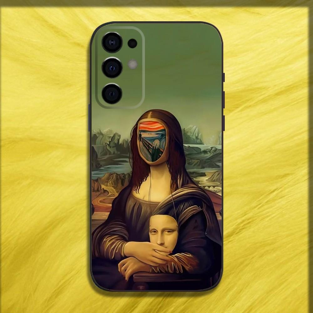 M-Mona Lisa Pat Dog Kunst Handyhülle Für Samsung S24,S21,S22,S23,S30,Ultra,S20,Plus,Fe,Lite,Note,10,9,5G Schwarzes Weiches Cover