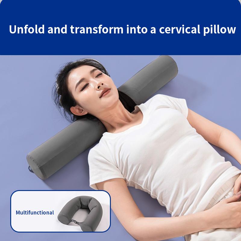 Nackenkissen für unterwegs, Memory Foam, U-förmiges Kissen, Schnecken-Stil, Nackenstütze für unterwegs, tragbar, verstellbar, weich, Schlafkissen für die Mittagspause