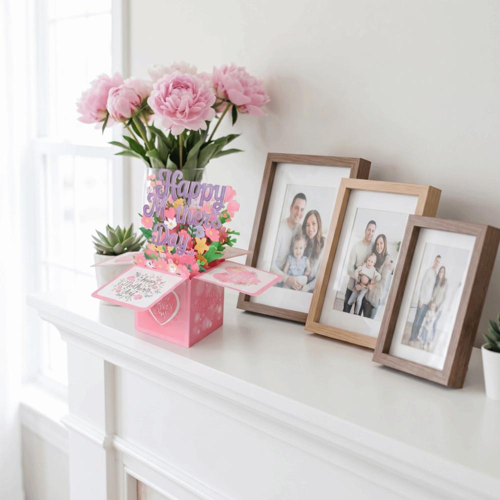 Surprise Floral Bouquet Mother's Day Cards Cardstock Blessings Message Holiday Cards Express Gratitude Thank You Card Postcard