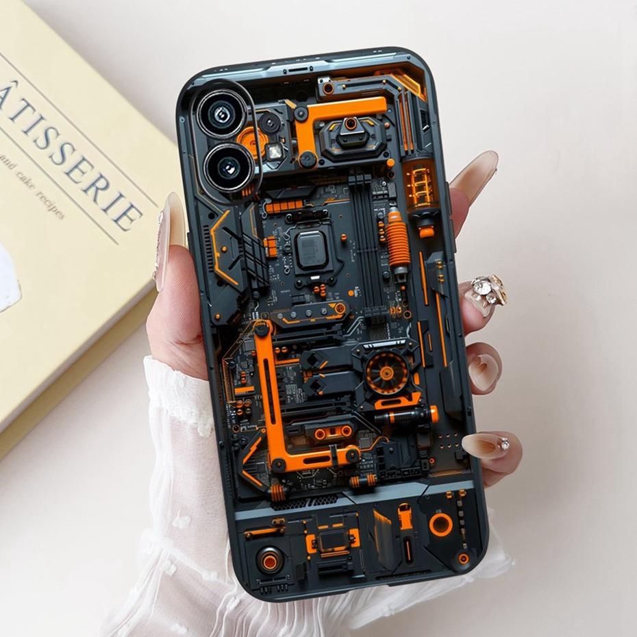 Fashion Painting Phone Case For Nothing Phone (1) Black Silicone Soft Cover For Nothing Phone One Phone1 Cases Bumpers