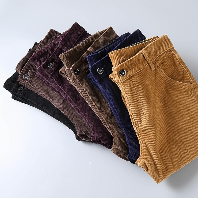 Pantaloni Casual da Uomo in Velluto a Coste Spesso a 6 Colori Inverno Nuovo Stile Moda Business Elasticizzati Vestibilità Regolare Pantaloni Abbigliamento Marca Maschile