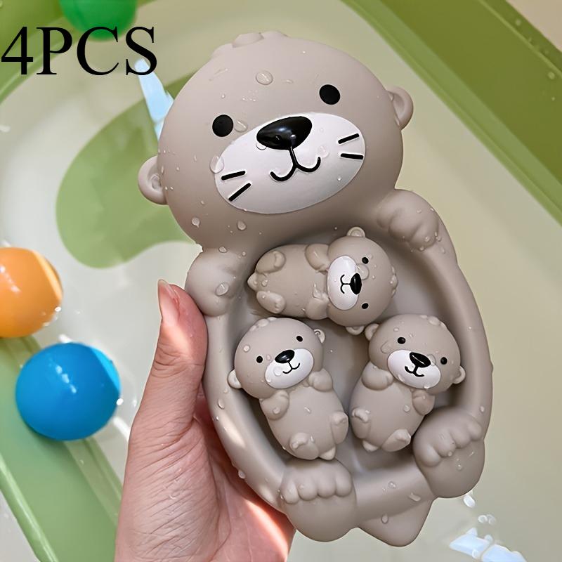 

Playful Water-Floating Animal Bath Toy Set - Cute, Durable Plastic, No Batteries Needed, Ideal for Bathtub Fun 4pcs серый