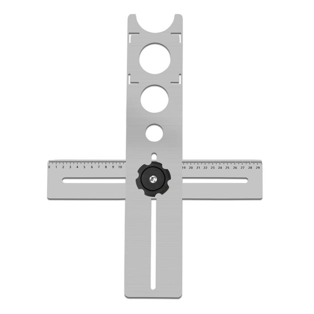 Stainless Steel Tile Hole Locator Adjustable Measuring Tool for Precise Drilling Suitable for Various Tile Materials