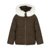 Mujer Otoño Invierno Color Sólido Acolchado de Algodón Grueso Abrigo Chaqueta con Capucha Cálido Piel Real