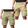Men's Cargo Shorts 6 Pocket Elastic Waist Button Closure 2 Pack Casual Work Shorts