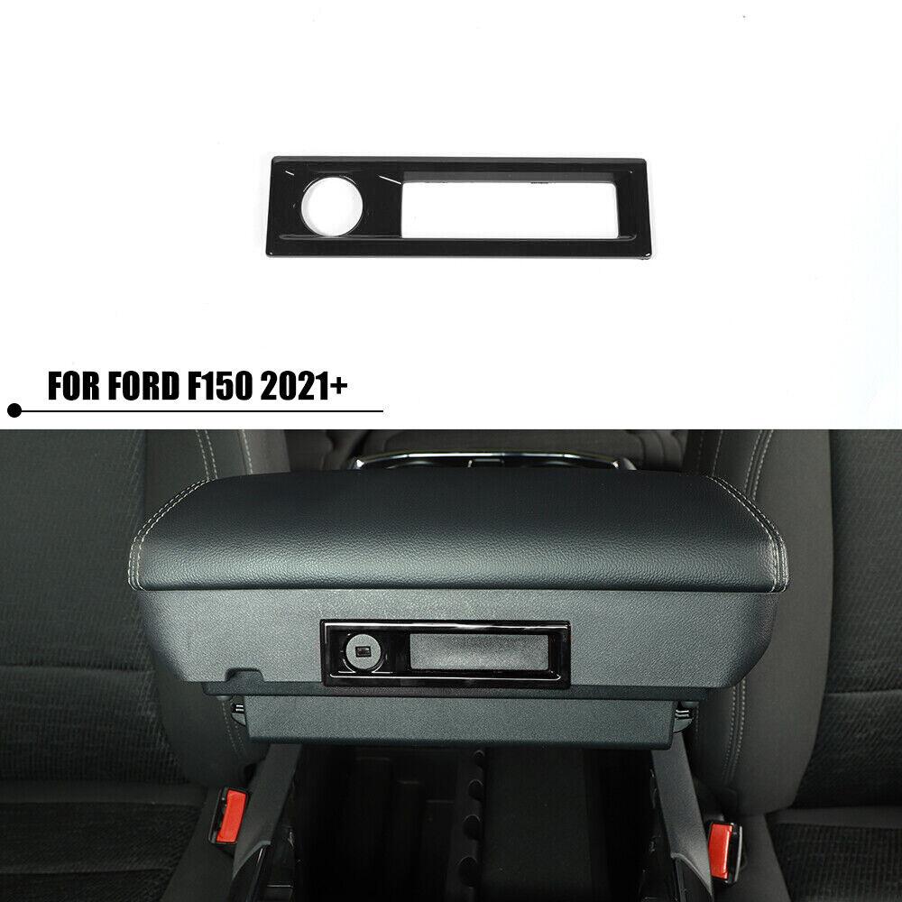 Center Console Armrest Box Switch Cover Trim Frame For Ford F150 2021-2023 Black
