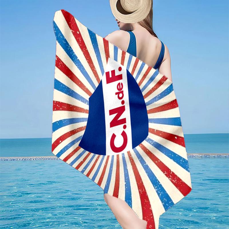 Montevideo Crest Design Microfiber Beach Towel, Lightweight And Quick-Dry, for Summer Travel, Beach Essential, Swimming Pool