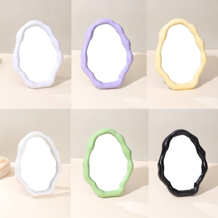 Artistic Cloud Shape Makeup Mirror for Desk and Tabletop Vanity Mirror with Adjustable Brackets Aesthetic Mirror Decors