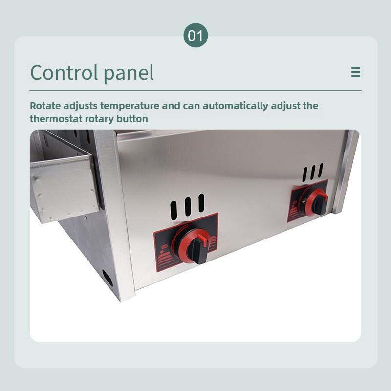 Commercial Gas Frying Machine Large Capacity Double Cylinder Deep Fryer French Fryer Stall Fried Chicken Stove