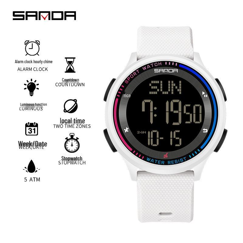 Sanda Cross-border Multifunctional Student Casual Electronic Luminous Waterproof Sports Watch