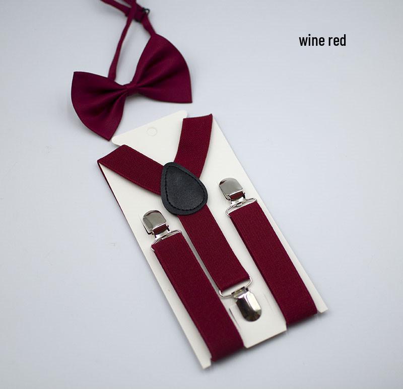 Unisex Kids' Y-Shape Suspenders & Bow Tie Set – 3-Clip Design for Boys & Girls
